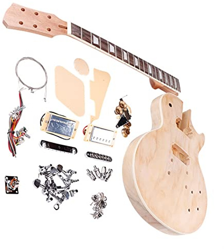 Fachmann E-Gitarren-Bausatz Für For LP-E-Gitarren-Set Hals Gitarrenkörper Holz Billet DIY Halbfertiges Komplettes Zubehör-Set Selbstbau Gitarrenkit