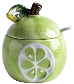 UNbit Tarro Creativo de cerámica for condimentos de Frutas for el hogar, Caja de condimentos en Forma de sandía, Bonita Personalidad con Tapa, salero Tarros (Color : B)