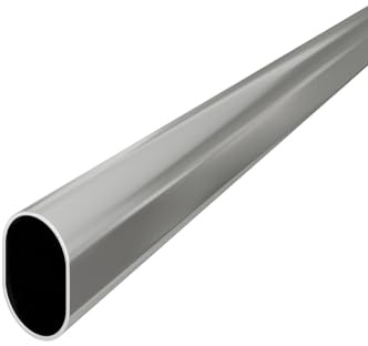 MS Beschläge Bügelstange oval 30x15mm Kleiderstange verchromt Stahl Garderobenstange Schrankrohr Schrankstange Wandhalter Kleiderhalter (ohne Wandhalter, 1,15 Meter)