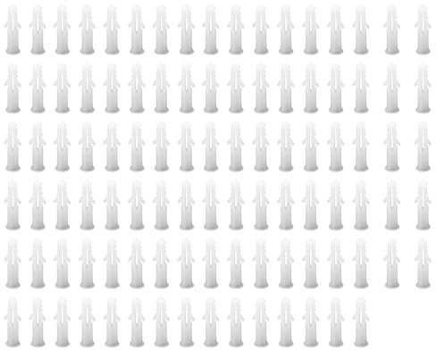 100 Stück Dübel, M10 x 50 mm, weiß, Kunststoff-Schraubdübel Befestigungen für Mauerwerk, Ziegel, Beton