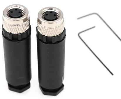 SZRMCC Connettore M8, 3 poli, codice A, maschio, femmina, spina dritta, cablabile, impermeabile, spina circolare industriale per sensori di aviazione (M8, 3 poli, femmina, 2 pz.)