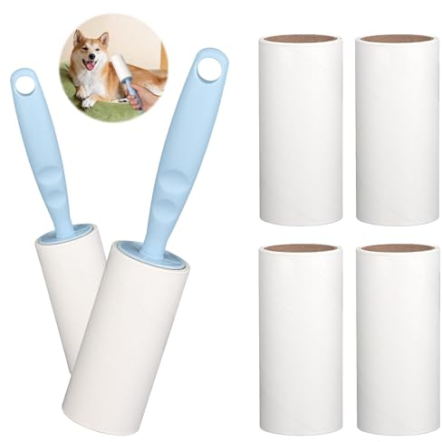 TNOMSNO Haarentferner für Haustiere, 6-Rollenaufnehmer und 2-Sender, Fusselentferner für Kleidung, Möbel, Teppiche, Katzen- und Hundehaare