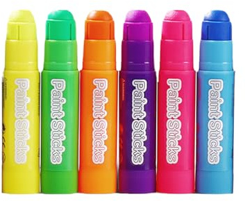 AMFUN Temperas Para Niños Lavables,6 Piezas Barras de Pintura para Niños, Tempera Solida de Colores, Regalos Creativos De Pintura para Niños, Kit de Arte Infantil