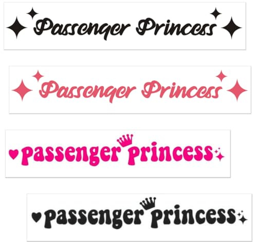 JEYORZY 4pcs Autocollant Rétroviseur Voiture, Passager Princesse Sticker, Drôle Rétroviseur Autocollant, Accessoires de Décoration pour Fenêtre, Accessoires de Décoration pour Fenêtre de Voiture Femme