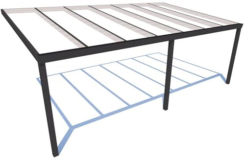 Schweng Terrassenüberdachung S400 in Anthrazit mit Polycarbonat in klar oder milchig, 706 x 405 cm