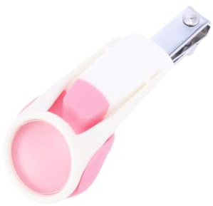 Nagelpflegeset mit Klapplupe, Rosa, Edelstahl, für Neugeborene | Nagelknipser, Pinzette und Schere im Satz, Tragbar für Säuglinge und Kleinkinder, Geschenk für Eltern