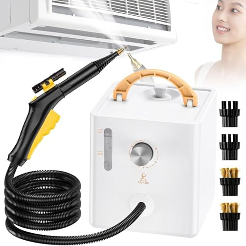 Limpiador a vapor de alta presión, limpiador a vapor de mano, vaporizador de alta presión de 1000 ml con 2 cepillos, 6 niveles de vapor ajustables, máquina de limpieza a vapor portátil, for coche/coci