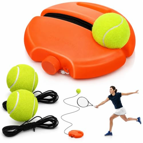 POPETPOP Balle de rebond pour entraîneur de tennis avec cordon élastique - Outil de pratique de tennis pour débutants - Pour le développement des compétences - Équipement d'entraînement portable pour