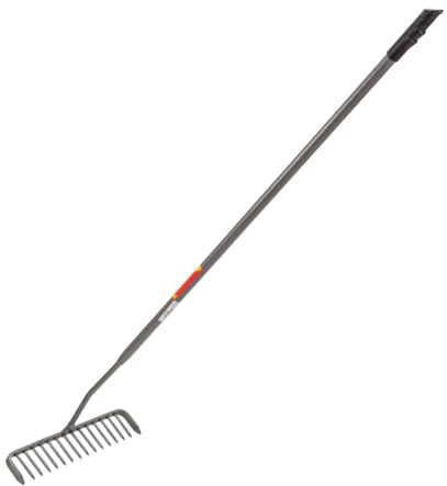Amtech - 16-Tooth All Steel Tarmac Rake, Round Tooth, Heavy Duty Levelling (Hammertone Grey)