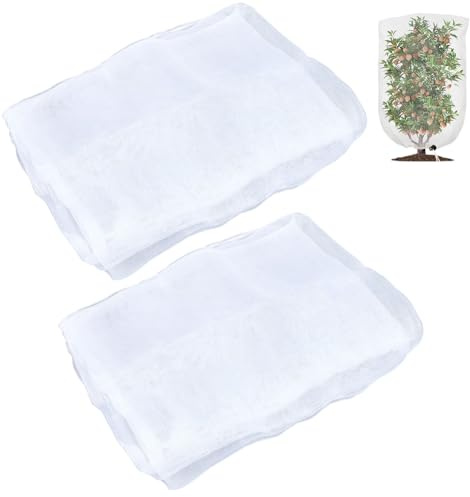CREATCABIN Fruit Tree Netting Bags for Cicadas Bird Netting for Garden Netting Pest Barrier with Drawstring Zipper Protection Blueberry Bushes Netting Covers Bags for Plant Vegetables Insect 2.3x3.3Ft
