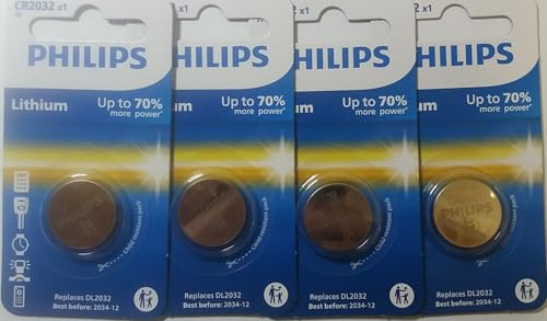 Philips - Knopfzelle Batterien - CR2032-4 Stück