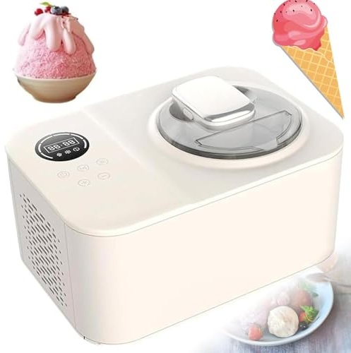 1200ml Eismaschine, Automatische Eismaschine für den Heimgebrauch, mit LCD-Display, schnelle Produktion in 30 Minuten, Doppelblatt-Mischkopf, abnehmbar für die Reinigung, für Frozen Yogurt, Gelato, So