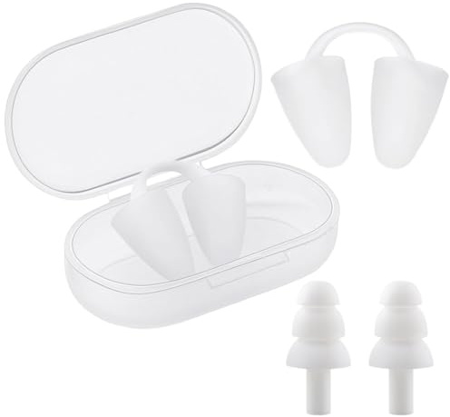 Nadar Nariz Plug, Tapones para los Oídos de Natación, Pinza Nariz Natación Adulto Niños, Pinzas Natación Nariz, Clip de Nariz para Natación, para Natación Buceo Surf