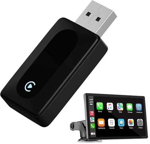 Reagle Adattatore per auto senza fili veloce da 6 GHz WiFi e Bluetooth 5.4, massima libertà per il tuo smartphone in auto, compatibile con Android Auto e iOS USB-A Plug & Play