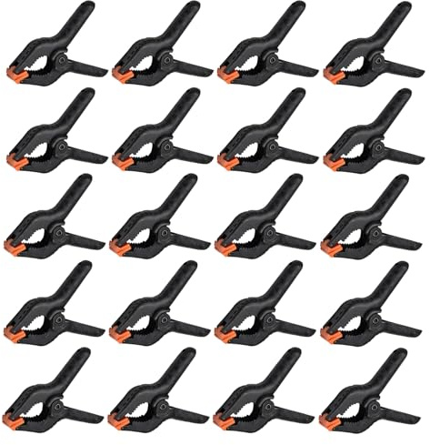 Sdhgerh 20 Pack Heavy Duty Spring Clamps, 2 Inch Professional Nylon Clips for Photography Backdrop, Studio, Photo Booth, Woodworking, Crafts, Tarp and Fabric