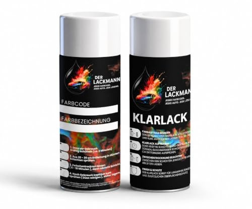 Der Lackmann Autolack-Spraydosen-Set LA7W Reflexsilber A7W für VW | Klarlack 1K, 2x400ml