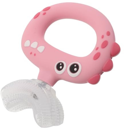 GLEAVI U Förmige Kinderzahnbürste 360° Silikon Babyzahnbürste mit Weichen Borsten Dinosaurier Design für 0 3 Mundpflege und Zahnfleischpflege