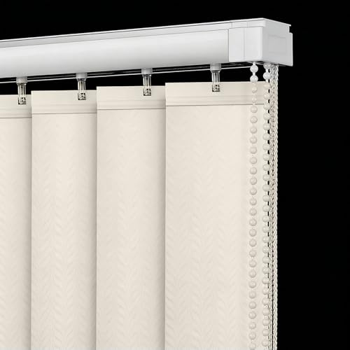 Genérico Cortina de Láminas Verticales Beige, Persianas Venecianas Verticales Opacas, Estores Verticales de Filtrado, Cortina de Protección Solar Y Privacidad para Puertas Y Ventanas(W210x200cm)
