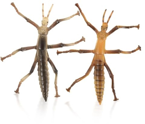 WHAMVOX Lot De 2 Jouets Phasmes SimuléS Figurines Insectes en Plastique pour Apprentissage Et Observation ModèLes RéAlistes pour Enfants DéCor ÉDucatif Et Jeu Naturel