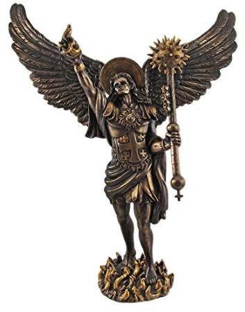 PTC 30 cm (12,75 tum) ärkeängeln Uriel med spjut religiös hartsstaty figur
