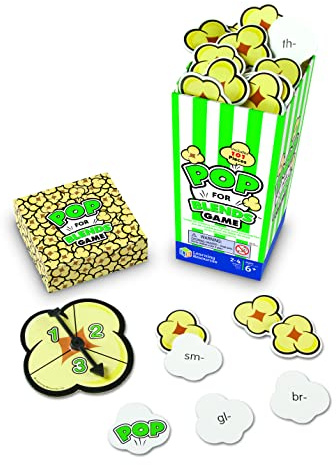 Learning Resources Pop for Blends Game,Phonics Game, 2-4 Players, 92 Cards, Ages 6+