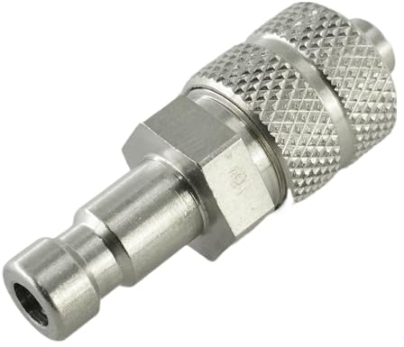 Kupplungsstecker NW 2,7 mit Überwurfmutter Micro-Druckluftstecker (Edelstahl - 6 x 4 mm)