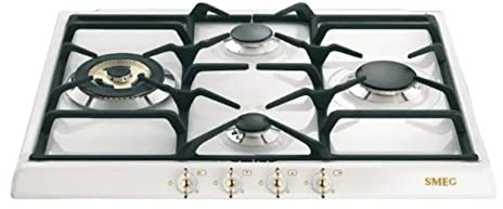 SMEG SPR864BGH, Placa de gas COLONIAL, White (gold knobs)
