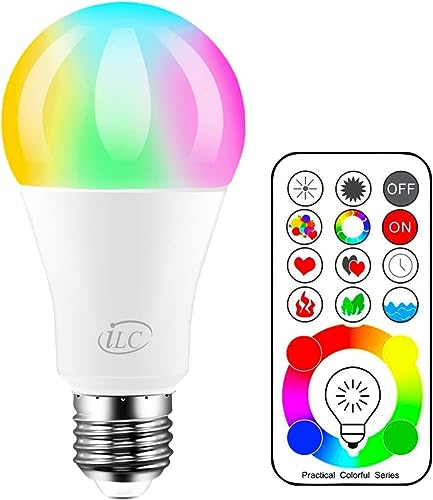 iLC Ampoule Couleur LED E27 Telecommande 120 couleurs changeante RGB 10Watt Edison Screw