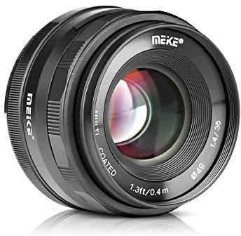 Meike 35mm F1.4 Weitwinkelobjektiv, manueller Fokus, Objektiv, funktioniert mit Fuji X-Mount spiegellosen Kameras X-T3 X-T30 X-Pro2 X-E3 X-T1 X-T2 X-T10 X-T20 X-100F X-T100 X-E1 X30 X70 X-M1 X-A1 etc