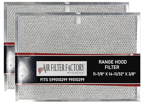 Air Filter Factory Grease Filter S99010299 99010299 Replacement For Broan Range Hood 11-7/8 X 14-11/32 X 3/8 USA Made Aluminum Mesh Grease Filter 2-Pack