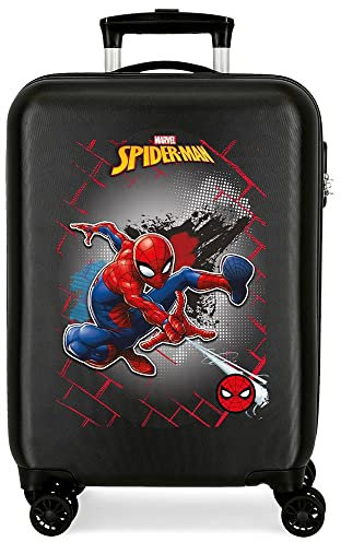 Marvel Spiderman Red Kabinenkoffer Schwarz 38x55x20 cms Hartschalen ABS Kombinationsschloss 34L 2,6Kgs 4 Doppelräder Handgepäck