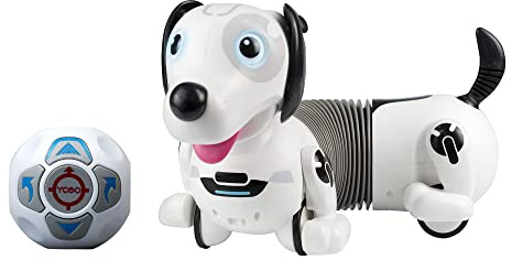 Silverlit YCOO 88586 ROBO DACKEL R by, Ferngesteuerter Roboter Hund, Spielzeug Hund für Kinder, reagiert auf Bewegungen, Holt seinen Ball, Follow me Funktion, 35 cm, weiß, ab 5 Jahren