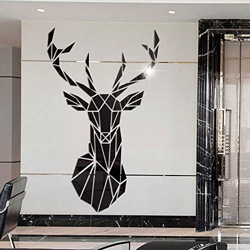 3D Spiegel Hirsch Wandtattoos Wandbilder Dreidimensionale Wandaufkleber Aufkleber DIY Deko Wandtattoo Wohnzimmer Schlafzimmer Tv Sofa Hintergrund Wandkunst Wandsticker