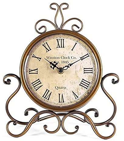 HZDHCLH Roman Table Clocks Silent Non Ticking Roman Retro Art Desk Clock for Living Room Bedroom Office（28 cm Height ）
