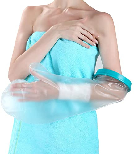 Fasola Protege Platre Bras Adulte, Protection Pansement Imperméable Pour Poignet Cassé, Main, Doigts, Sac Etanche Platre Gardez les Plaies et le Bandage au sec Pendant le Bain