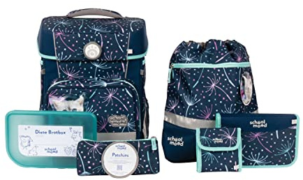 SCHOOL-MOOD - Schulranzen Set Kätzchen, 7-teilig - Hero Maxx Air+ - inkl. Zubehör - ergonomischer Schulranzen Jungen & Mädchen - Schultasche für Kinder in der 1. bis 4. Klasse Lina (Kätzchen)