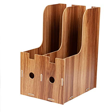 Alvinlite Holz-Aktenboxen, Schreibtisch-Akten-Organizer für Büro, Zuhause, Schule (Holz, Schwarz, Kirschholz)