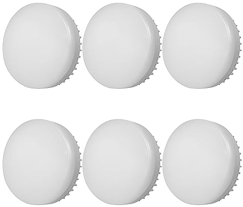 PAZWAHF Bombilla LED regulable GX53, 5 W, 500 lm, repuesto de foco halógeno tradicional GX53, luz debajo del gabinete, luz LED Puck, paquete de 6