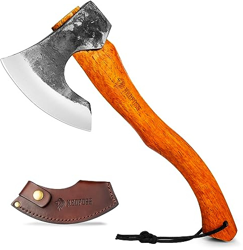 NEDFOSS Mammoth Hatchet Axe for Camping, 15.6 Camping Axe for Wood Chopping, Hand Forged Camping Axes & Hatchets, Multipurpose Splitting Axe for Carving Bushcraft Outdoor Forest Garden, Gift for Men