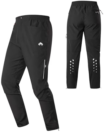 INBIKE Fahradhose Herren Lang Hose Fahrrad Rennrad MTB Radlerhose Jungen Schnelltrockend Atmungsaktiv Sommer Trainninghose Men's Pants Cycling Schwarz L