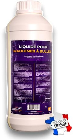 Sparklers Club Liquide à Bulles 1 Litre Machine Compatible Formule France | Formule Made in France, Base Eau Sans Odeur, Compatible Toutes Machines, Rendement Optimal, Contrôle Qualité Strict