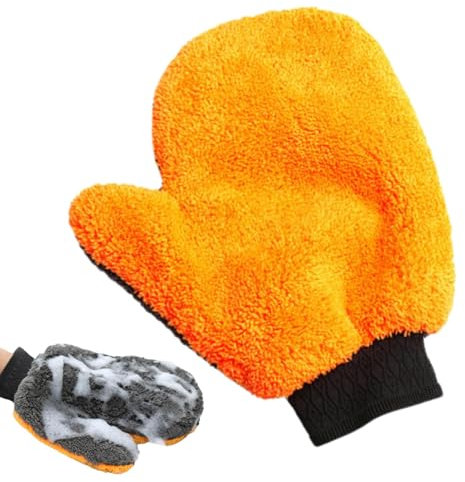 Guanto riutilizzabile per la pulizia | Guanto per la pulizia dei graffi | Guanto da lavaggio ad assorbimento d'acqua | Guanto da lavaggio antigraffio | Adatto per lavaggio e asciugatura auto, con