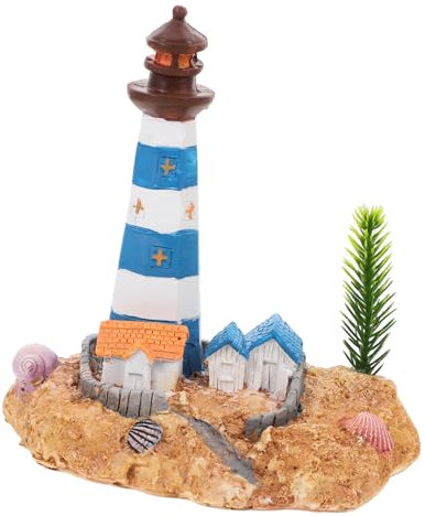 ULDIGI Lighthouse Ornament Resin Leuchtturm Dekoration Für Aquarium Und Desktop Nautische Deko Für Küstenliebhaber Stilvolles Für Und Sammler