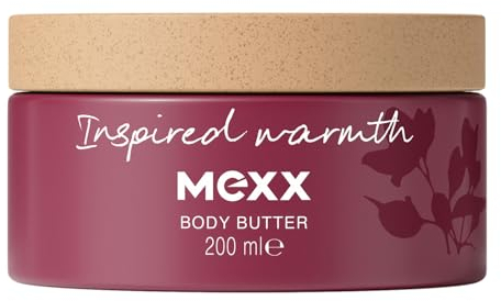 MEXX Inspired Warmth Burro Corpo, Accogliente, Fragranza Ambrata, Energizzante, 95% Ingredienti di Origine Naturale, Formula Vegana, 200ml (6.7oz)