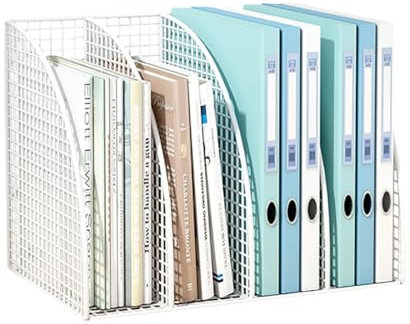 Zeitschriftenhalter aus Metall mit 4 Fächern, stilvoller Aktenordner für Zuhause und Büro