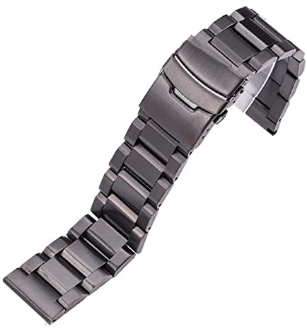 JUANZD Armband i rostfritt stål 18 mm 20 mm 22 mm 24 mm metallurband Länkarmband klockarmband Svart Silver Rose Guld(Nero,22mm)