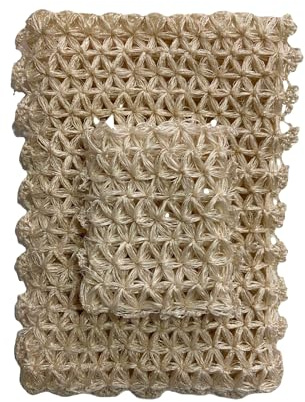 Feel Fine Antike 100% Raw Cocoon Silk Peeling-Handschuh, Hammam Kese zum Peeling, Limited Edition Handgewebte Vintage Türkische Seide für Körper und Dekoration