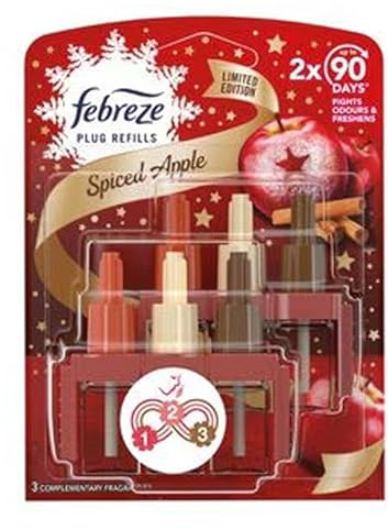 Katsy Style 3Volution Air Freshener Plug-In Refill 2x20ML - Spiced Apple - 3 Alternating Scents to Fight Odours