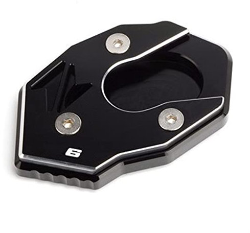 YYTEMD Lange Haltbarkeit Motorradständer Fußvergrößerer Seitenständerverlängerung Mit Logo Für ER6N is 6N 2006-2014(Schwarz,1)