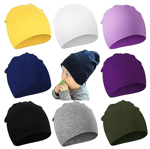 DRESHOW 8 PCS Bebé Beanie Sombrero Recién Nacidos Niño Pequeño Sombrero para Bebés Niños Gorros